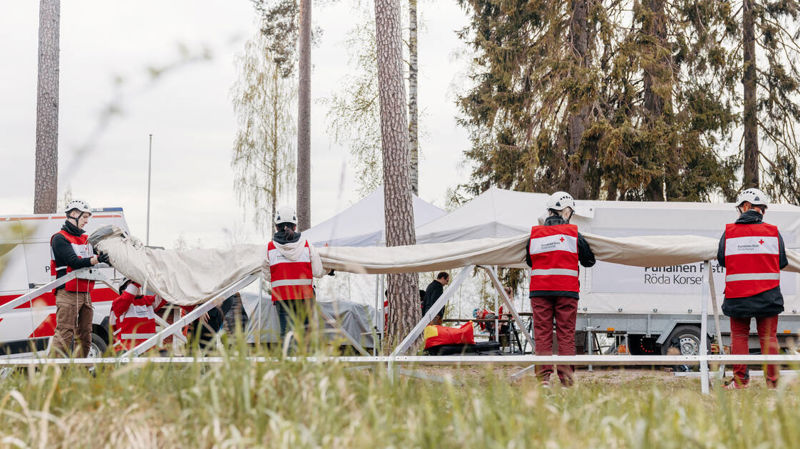 Med beredskapsövningen Hjälpens Kedja förbättras Finlands Röda Kors hjälpberedskap